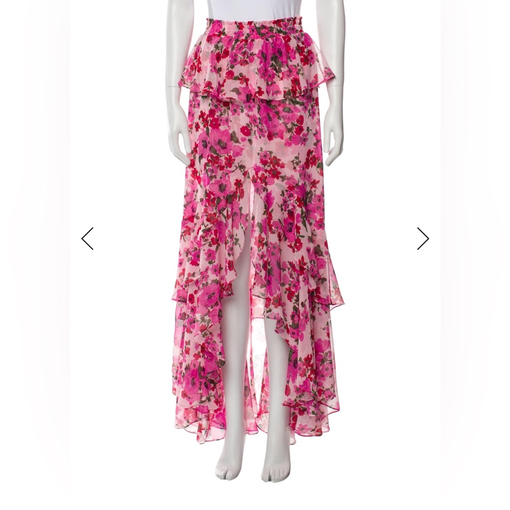 Misa Los Angeles Pink Floral Maxi Skirt